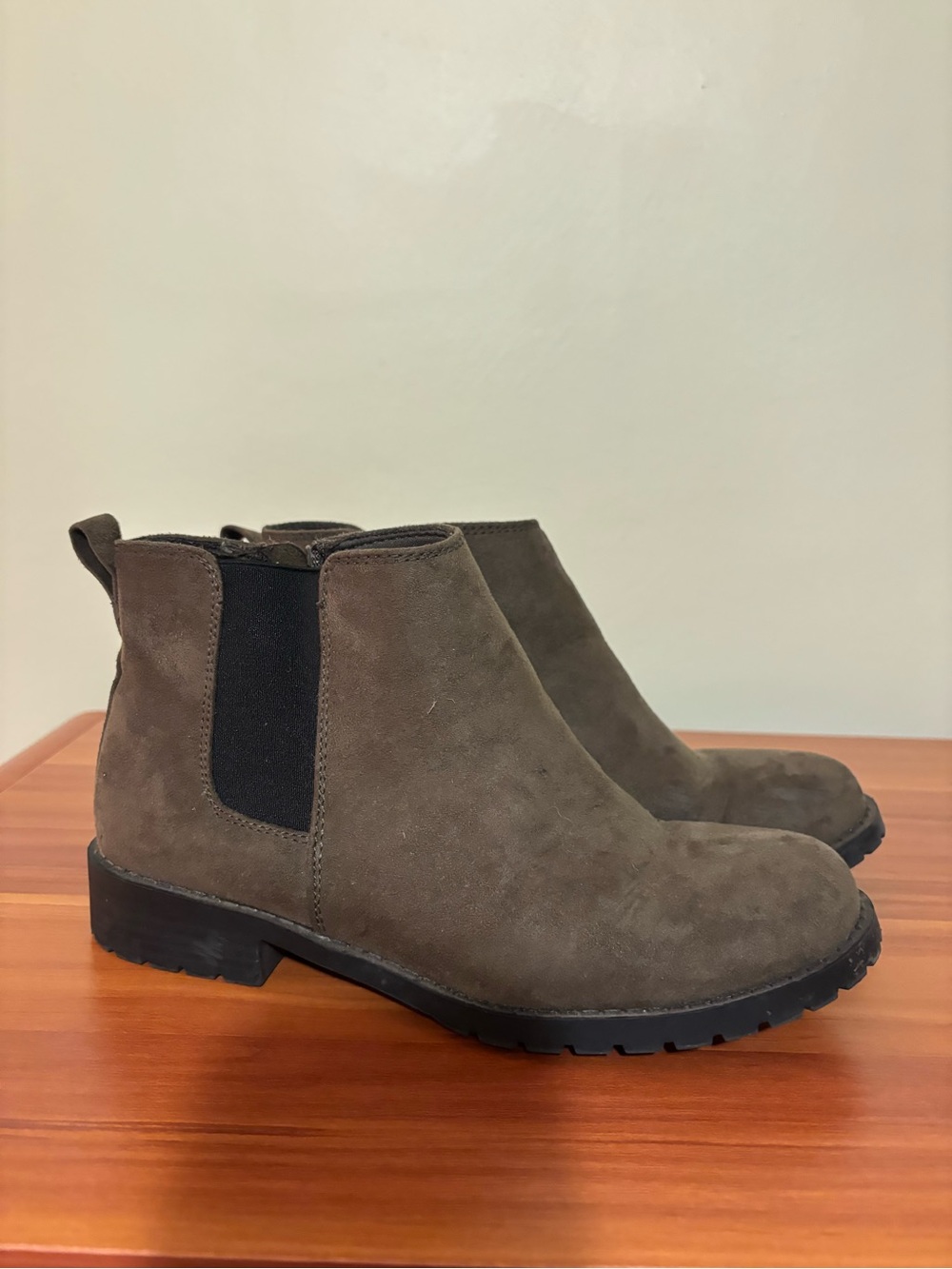 Sonoma Women's Olive Brown Suede Chelsea Booties